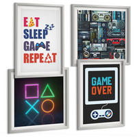 BILDER SET 4er Set - 50x50 cm & 40x60 cm Silberner Rahmen - Spieleruntertitel - Silberfarben, Kunststoff (50/50cm) - TULUP