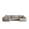 ECKSOFA Mit Schlaffunktion Und Bettkasten U-form CAPRI Verita Dunkelbeige - Cappuccino, Holz/Textil (145/362cm) - Kaiser Möbel