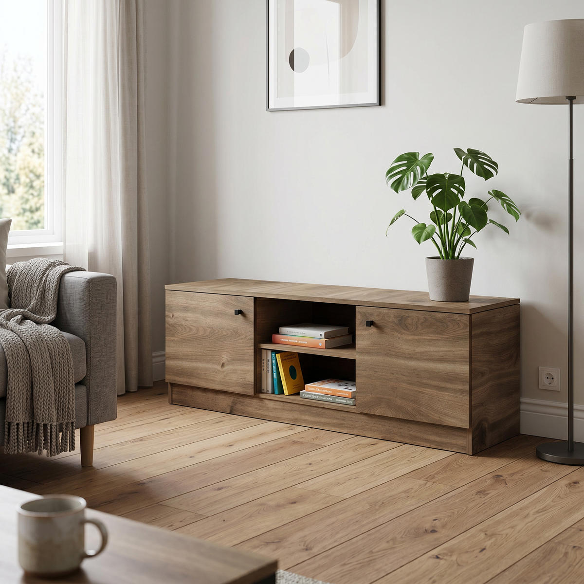 LOWBOARD NESTOS 120/48,5/40 cm, Braun - Braun, Holzwerkstoff (120/48.5/40cm) - MASSENO