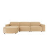 ECKSOFA Cursal Round L-Form, Stoff Salvador, Beige, Links - Beige, Holz (284/166cm) - Kaiser Möbel