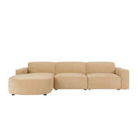 ECKSOFA Cursal Round L-Form, Stoff Salvador, Beige, Links - Beige, Holz (284/166cm) - Kaiser Möbel