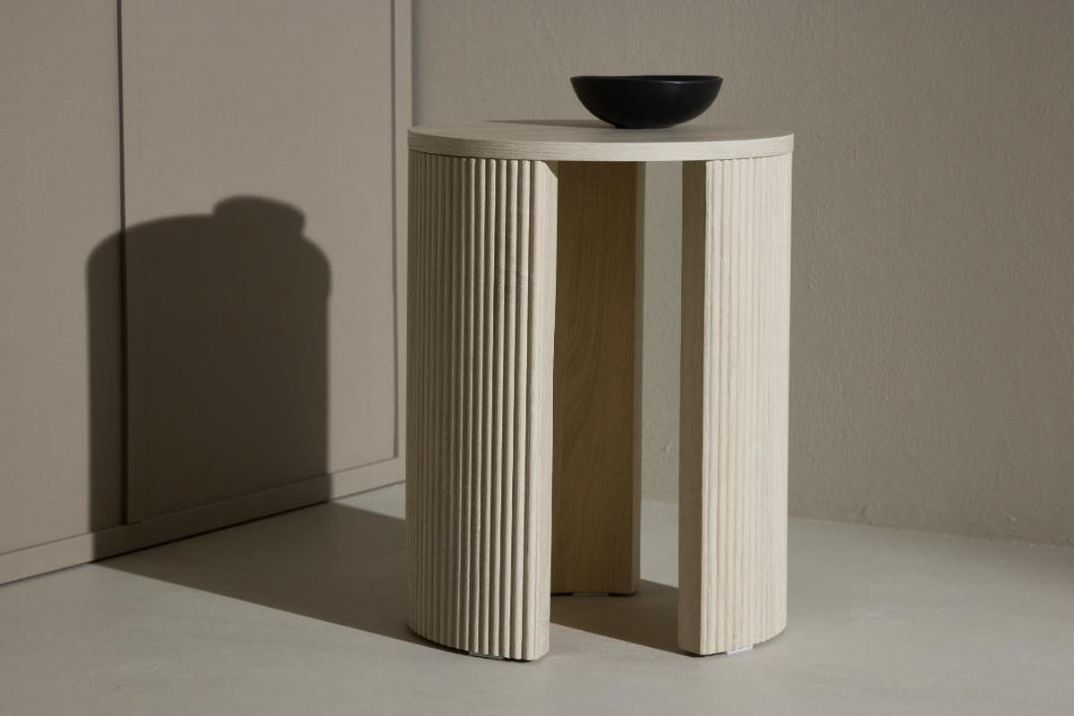 BEISTELLTISCH, Bristol, Whitewash, MDF, 40 x 40 x 52 cm - Weiß, Holzwerkstoff (40/40/52cm) - ebuy24