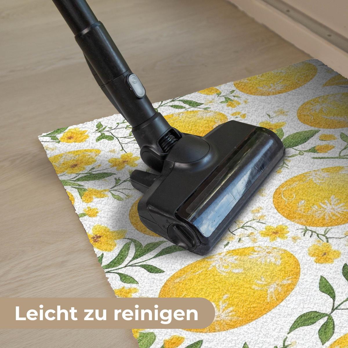 FUSSMATTE Blumen - Ostereier - Gelb 60x40 cm - Gelb, Kunststoff (40/60cm) - MuchoWow