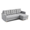 ECKSOFA DIVO 224x103 cm, Schlaffunktion, Hellgrau, Rechts - Hellgrau, Holz/Textil (224/144cm) - DomoHome