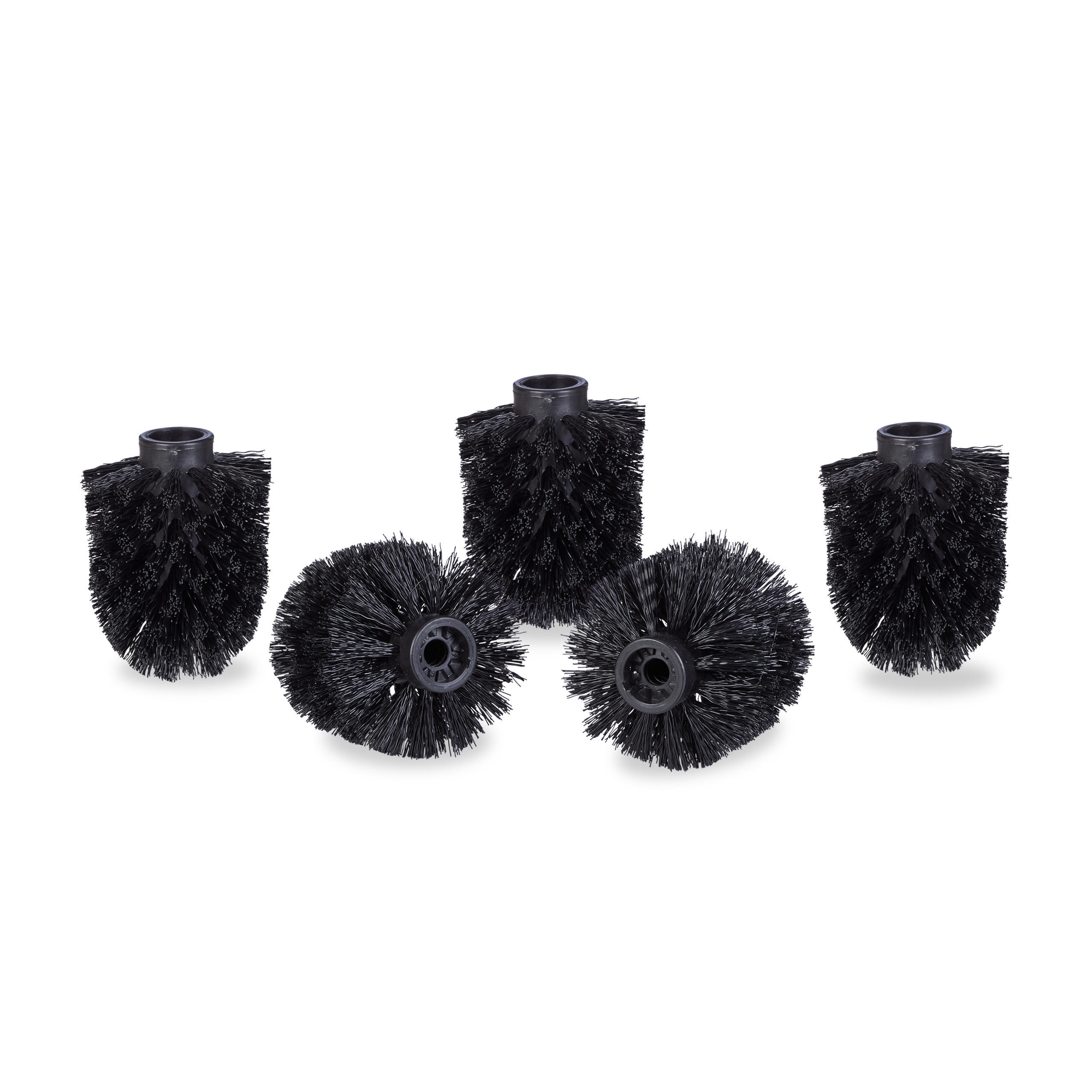 Relaxdays HLAVICE WC KARTÁČE Černá 5-ks-set závit 9,5 mm