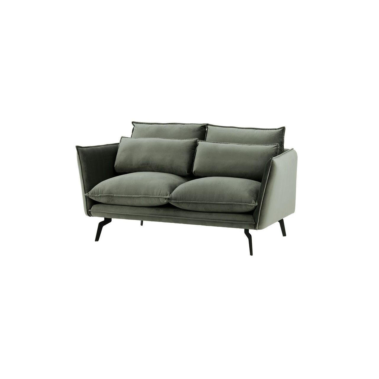 ZWEISITZER-SOFA Layla-Velluto 19 - Dunkelgrau, Holz/Textil (171/95/98cm)