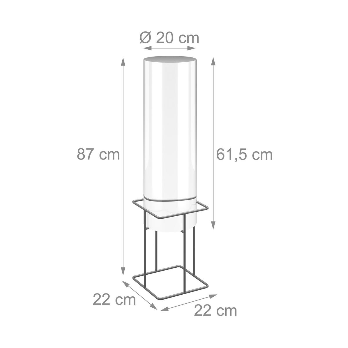 FISCHSÄULE - Transparent, Kunststoff/Metall (22/22/87cm) - Relaxdays