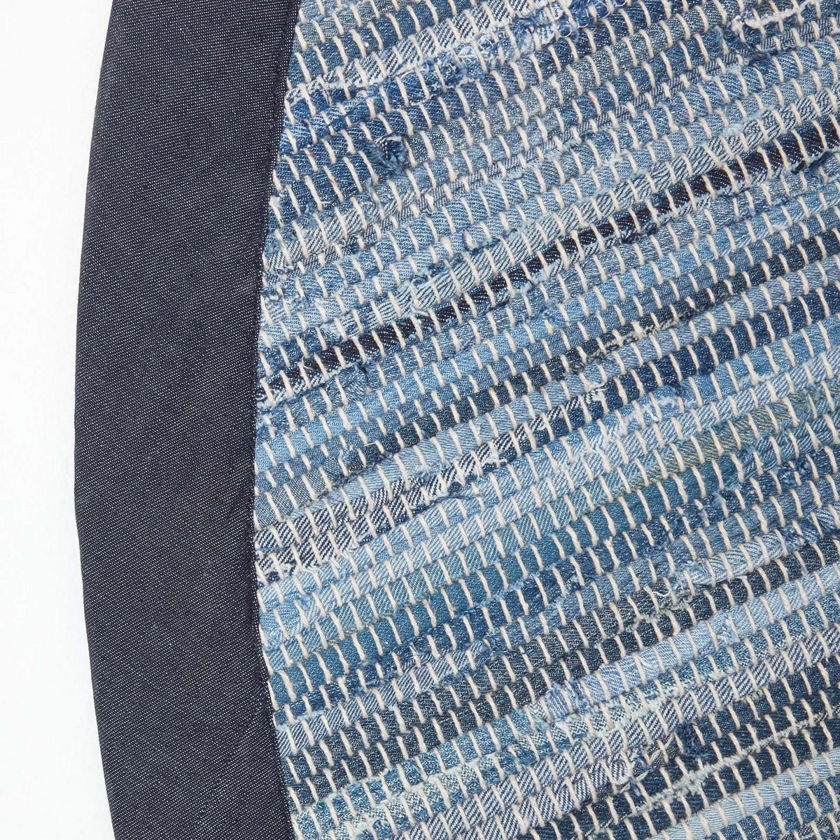 FLICKENTEPPICH rund aus Recycling-Denim 150 cm - Blau, Textil (150/150cm) - Homescapes