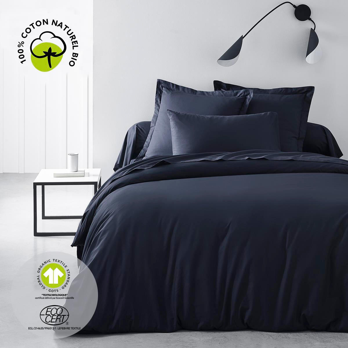 SPANNBETTLAKEN Plain Baumwolle 140/200 cm - Schwarz, Naturmaterialien (200/140cm) - Today