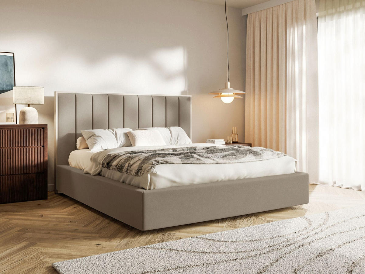 POLSTERBETT Togents Braun mit Veloursbezug und Bettkasten, 180x200 cm - Braun, Textil (180/200cm) - Selsey