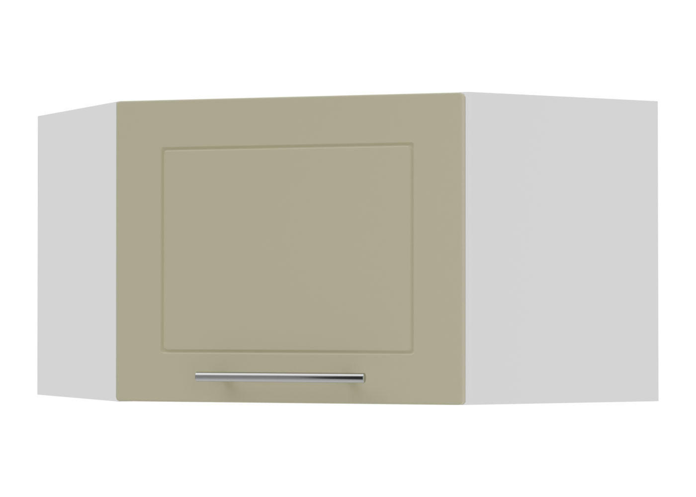ECKHÄNGESCHRANK Kvantum W10/60/36 Vanille Matt / Weiß Matt 60 / 60 / 36cm - Creme/Weiß, Holz/Holzwerkstoff (60/36/60cm) - Feldmann-Wohnen