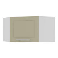 ECKHÄNGESCHRANK Kvantum W10/60/36 Vanille Matt / Weiß Matt 60 / 60 / 36cm - Creme/Weiß, Holz/Holzwerkstoff (60/36/60cm) - Feldmann-Wohnen