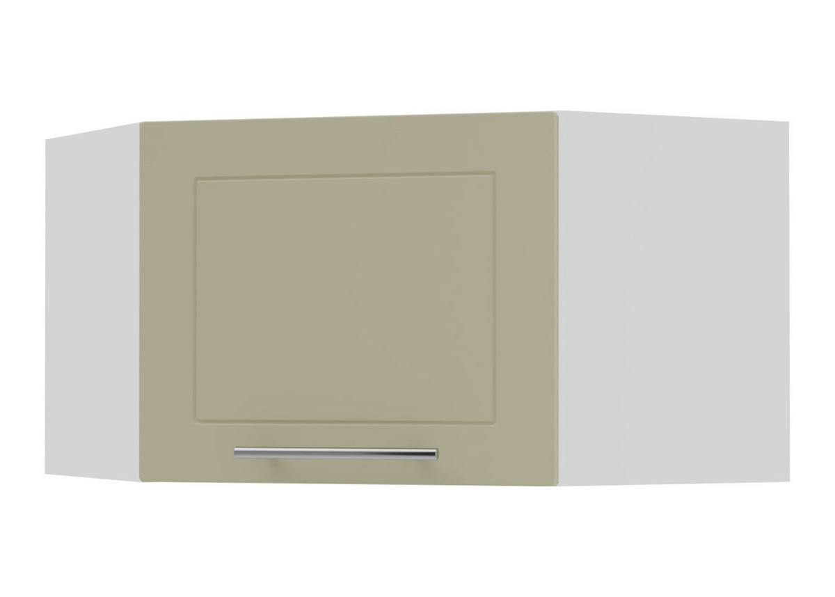ECKHÄNGESCHRANK Kvantum W10/60/36 Vanille Matt / Weiß Matt 60 / 60 / 36cm - Creme/Weiß, Holz/Holzwerkstoff (60/36/60cm) - Feldmann-Wohnen