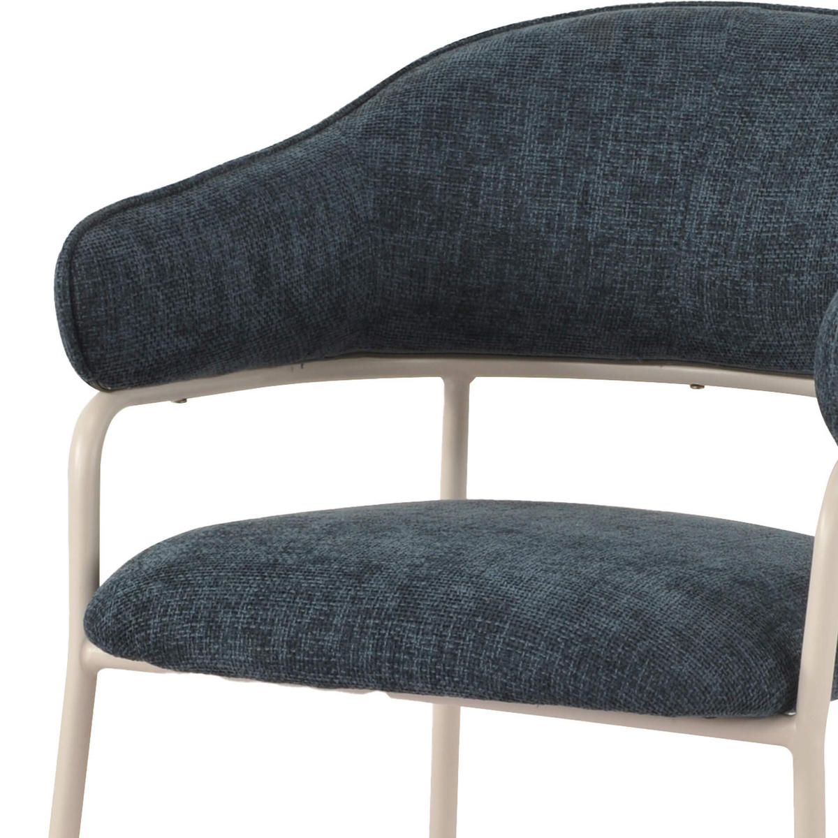 STÜHLE 2er Set Petrolblau Weiß 56,5/57/82,5 cm - Dunkelblau, Textil (56.5/82.5/57cm) - Mobili Rebecca