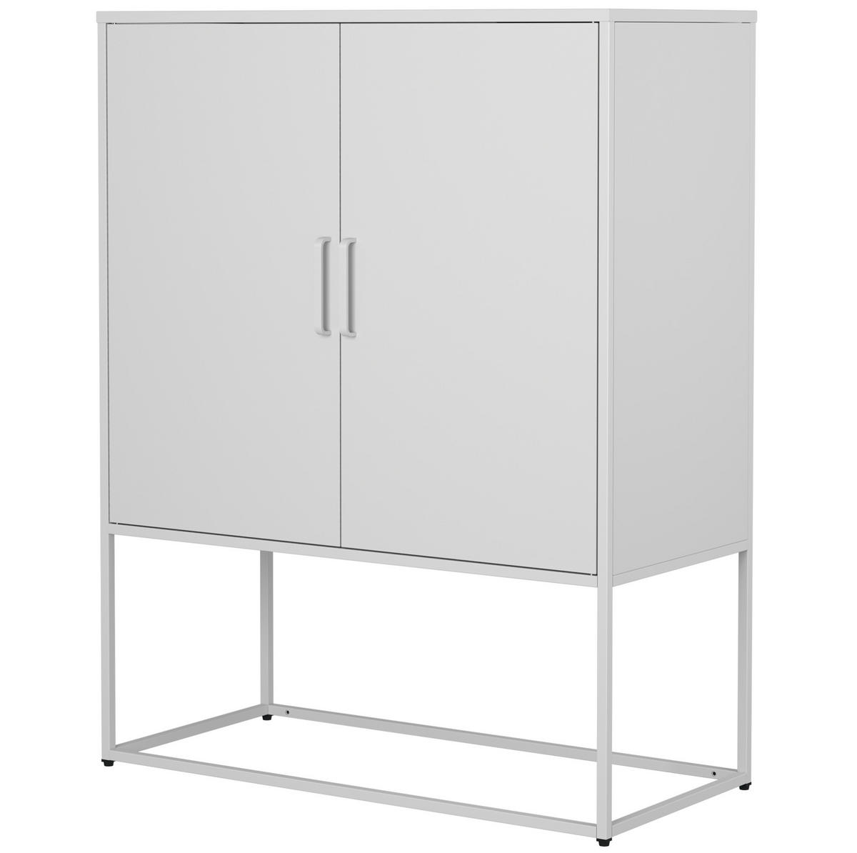 SIDEBOARD aus Stahl 40x85x109 cm Weiß mit Magnettüren, 2 Einlegeböden und Kippsicherung - Weiß, Metall (85/109/40cm) - Modfu