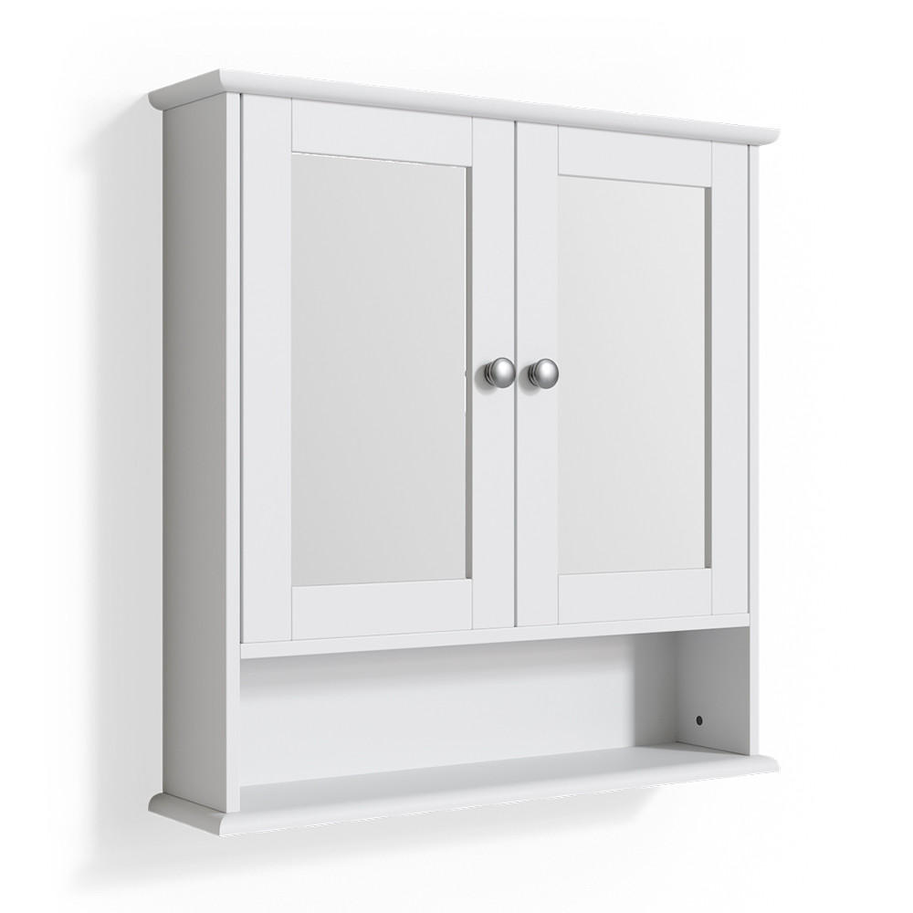 BADSPIEGELSCHRANK Bianco Weiß 56 x 58 cm - Weiß, Holzwerkstoff (56/58/13cm) - Vicco