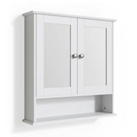 BADSPIEGELSCHRANK Bianco Weiß 56 x 58 cm - Weiß, Holzwerkstoff (56/58/13cm) - Vicco