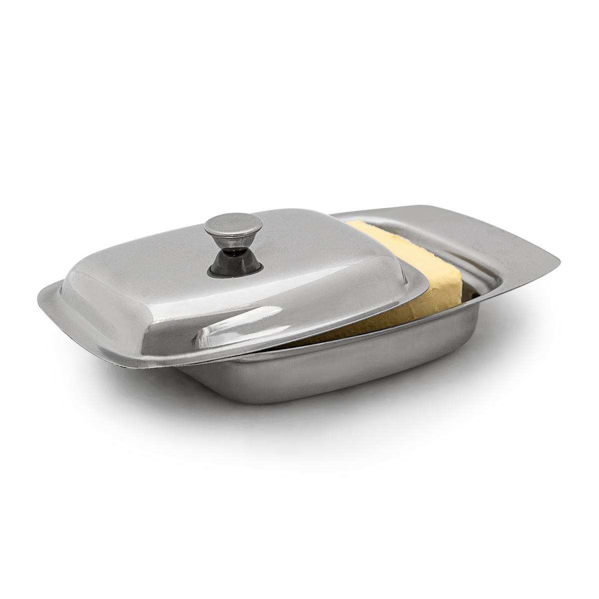 MISKA na maslo - strieborná, kov (19.5/6/13cm) - Relaxdays