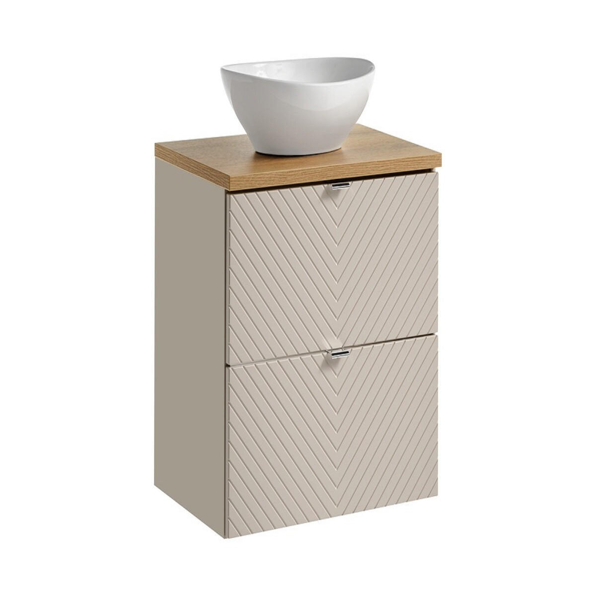 WASCHTISCHKOMBI 60 cm 3Teile - Nova Oak N BBM278 in Kaschmir Matt/ Evoke Eiche - Kaschmir/Eiche Artisan, Holz (60/57/40cm)