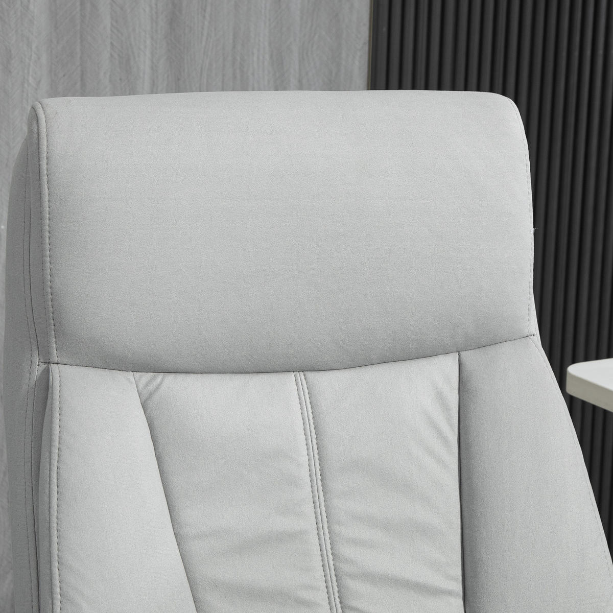 BÜROSTUHL DE-05010 Massage, Heizung & Fußstütze Grau - Hellgrau, Metall (74/119/65cm) - ComfortXL