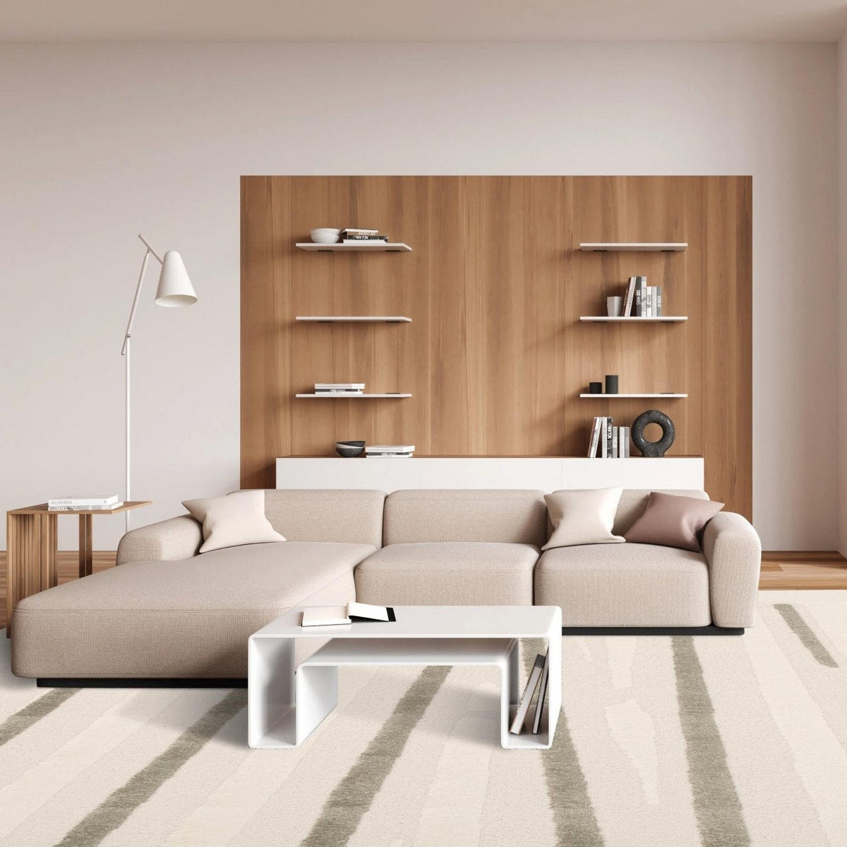 TEPPICH sehr weich mit Relief-Effekt beige - Beige, Textil (120/170cm) - AFK Living