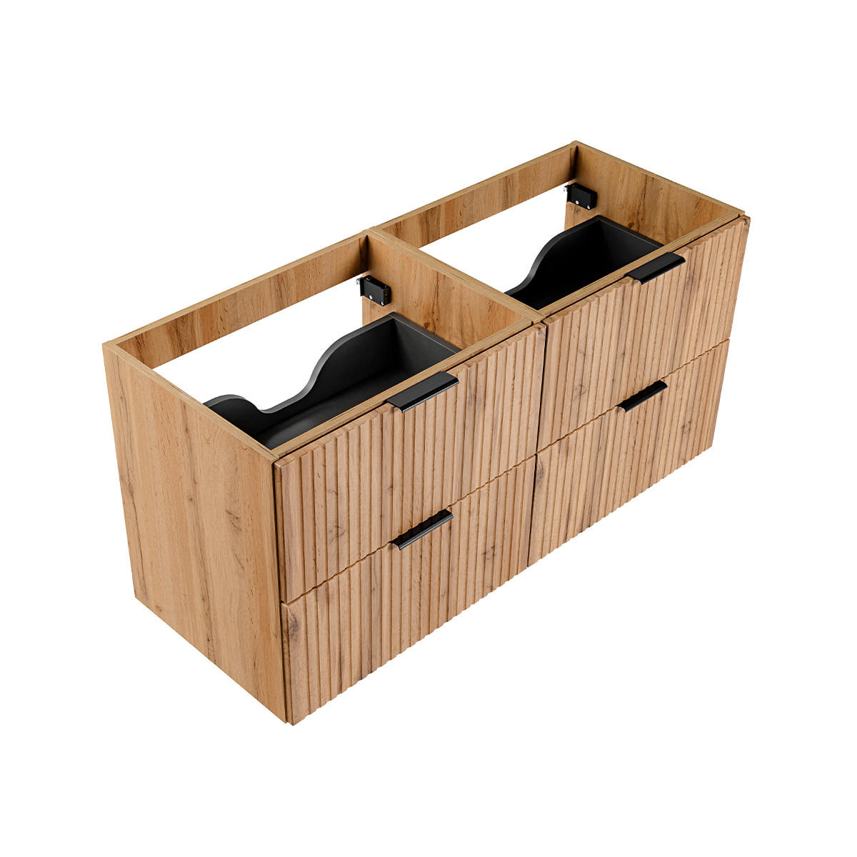 WASCHTISCHUNTERSCHRANK 120.4cm Adriel Holz in Eichenoptik - Braun, Holzwerkstoff (120.4/57/46cm) - Petits-meubles