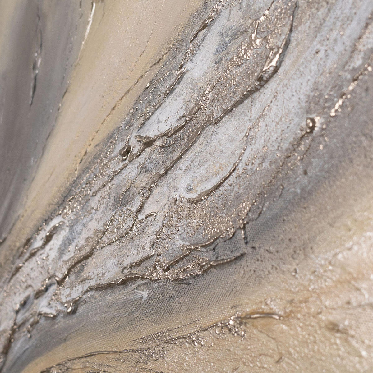 GEMÄLDE Sand und Wolken Schattenfugenrahmen Eichefarben 140x100 cm - Eichefarben, Holz (140/100cm) - YS-art gallery
