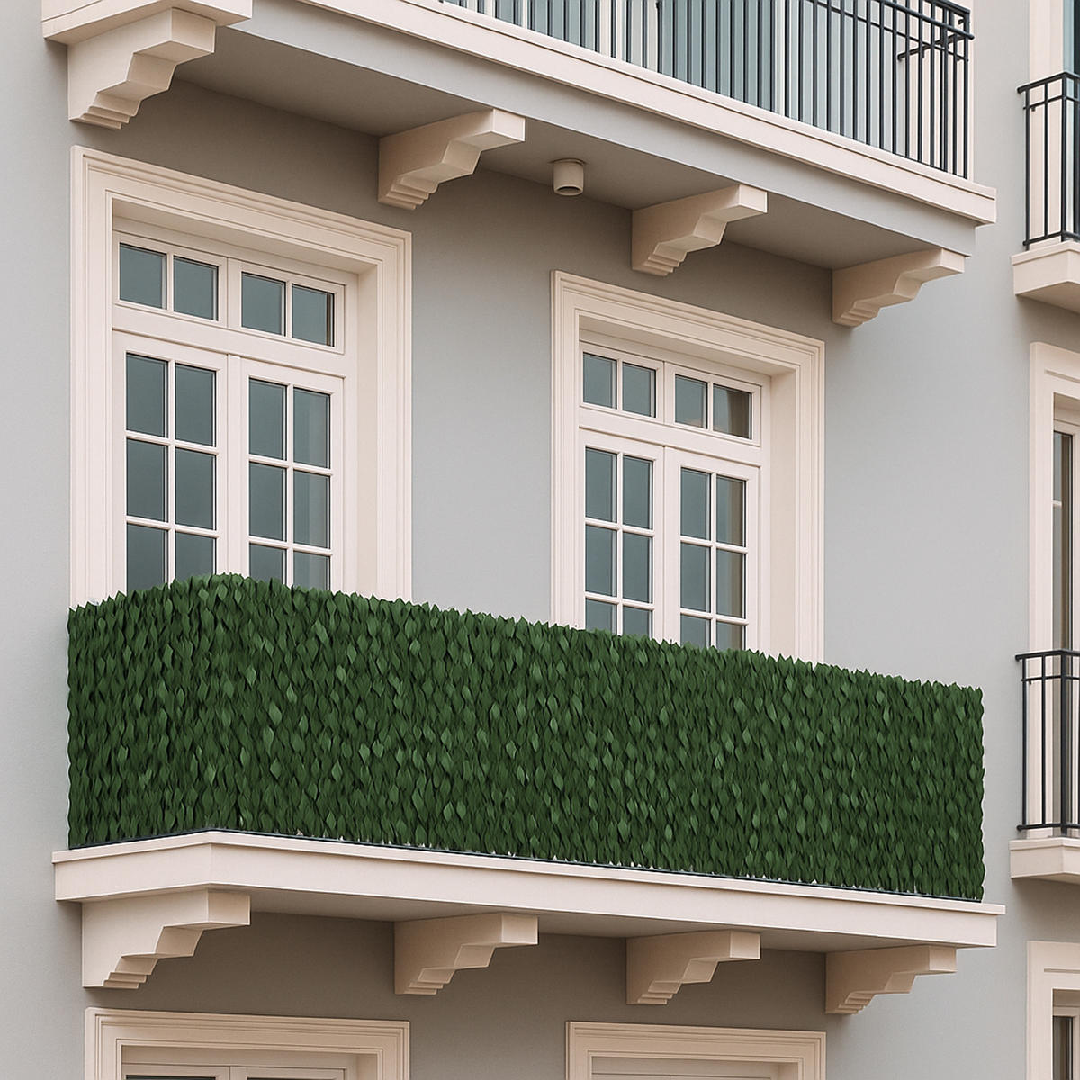 ZÁSTĚNA NA BALKON Zelená - zelená barva, plast (300/150cm) - MCW