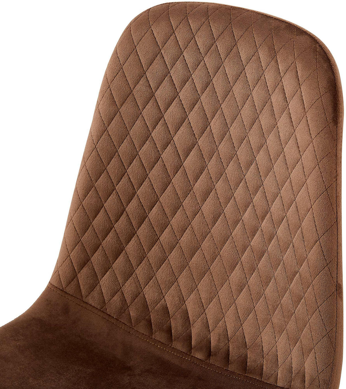 STUHL 4er Set Samt Braun - Schwarz/Braun, Textil/Metall (44/88/54cm) - CLP