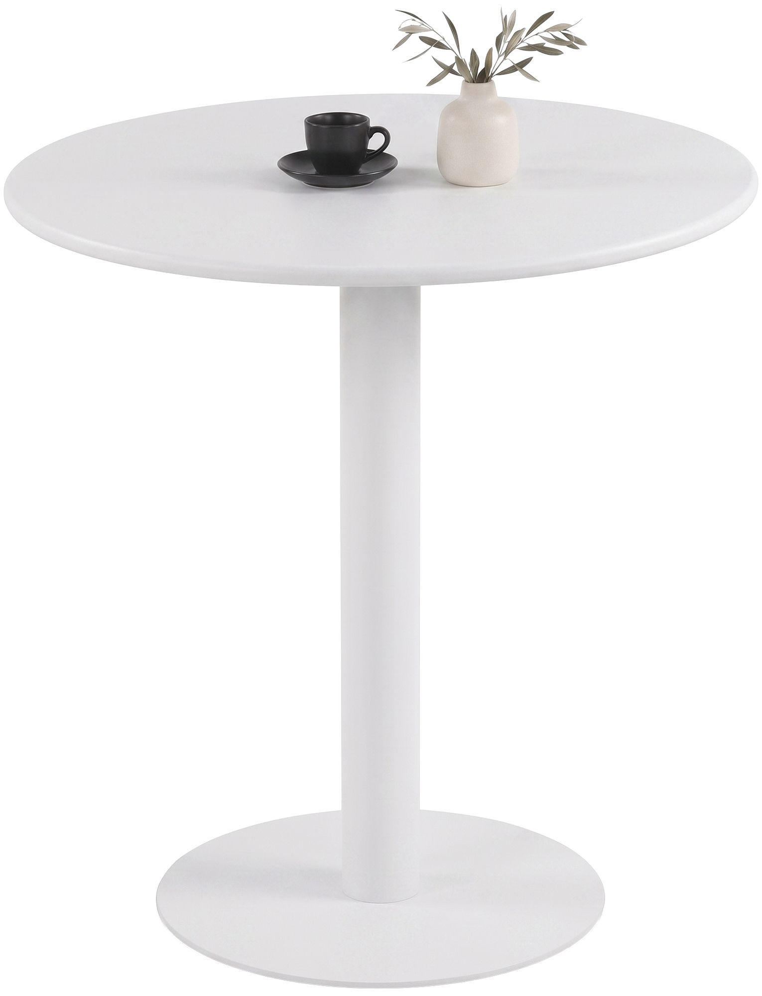 BEISTELLTISCH rund 70 cm Holz Weiß - Weiß, Holz/Metall (70/70/73cm) - CLP