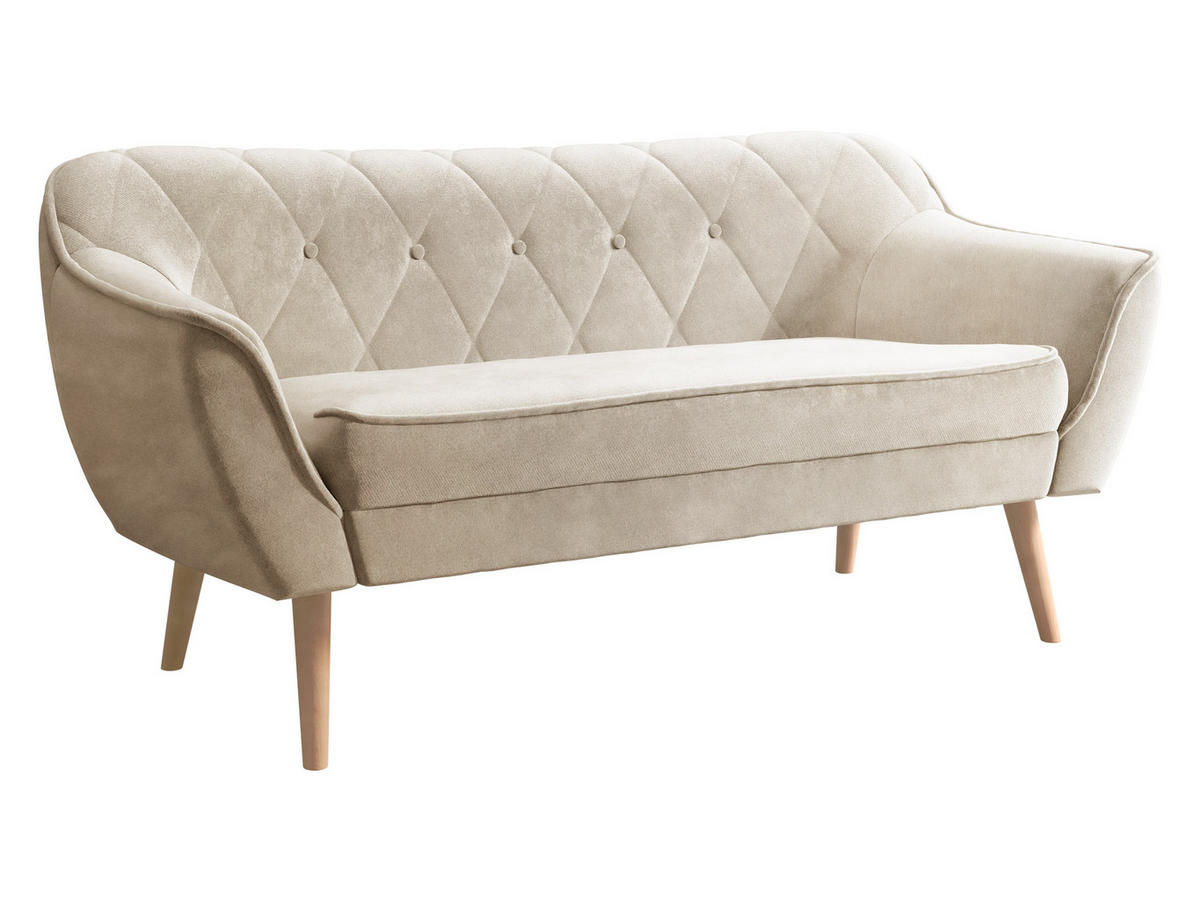 SOFA Skand 2 - Beige/Naturfarben, Holz/Textil (140/75/74cm) - MIRJAN24