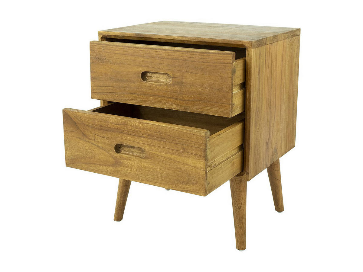 NACHTTISCH - 45 cm x 35 cm - Holz, Platte - Naturfarben Hell - PONIDA - Naturfarben, Holz (45/55/35cm) - Vente-Unique