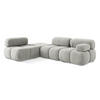 ECKSOFA Links Chenille Stoff Grau - Hellgrau/Schwarz, Kunststoff/Textil (190/285cm) - LaMiaSofa