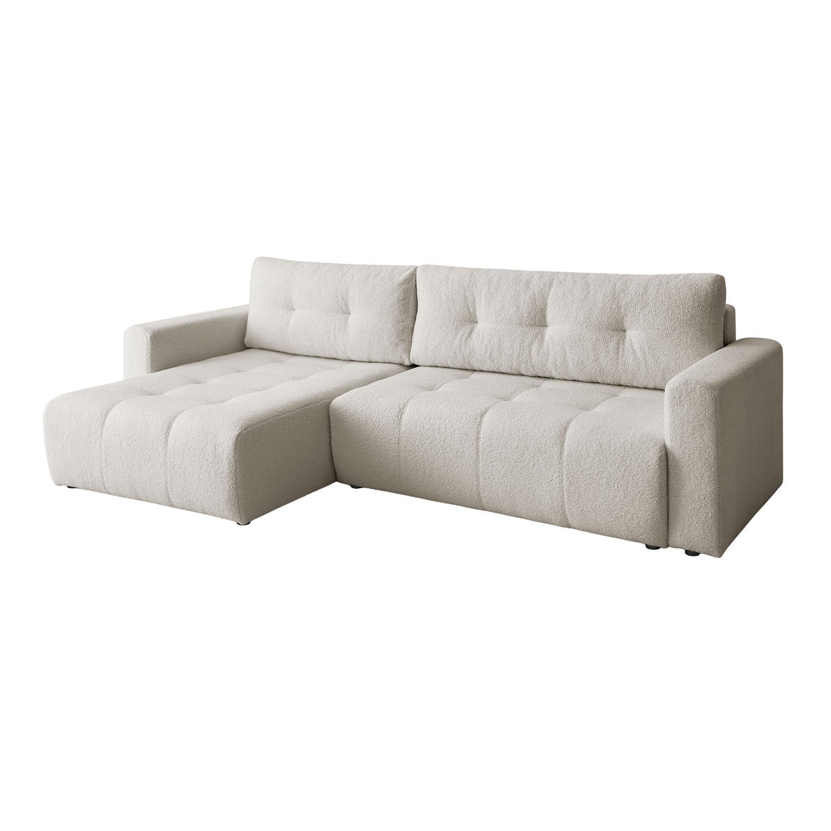 ECKSOFA WALONGO mit Schlaffunktion, Creme - Weiß, Textil (261/143cm) - Fedve