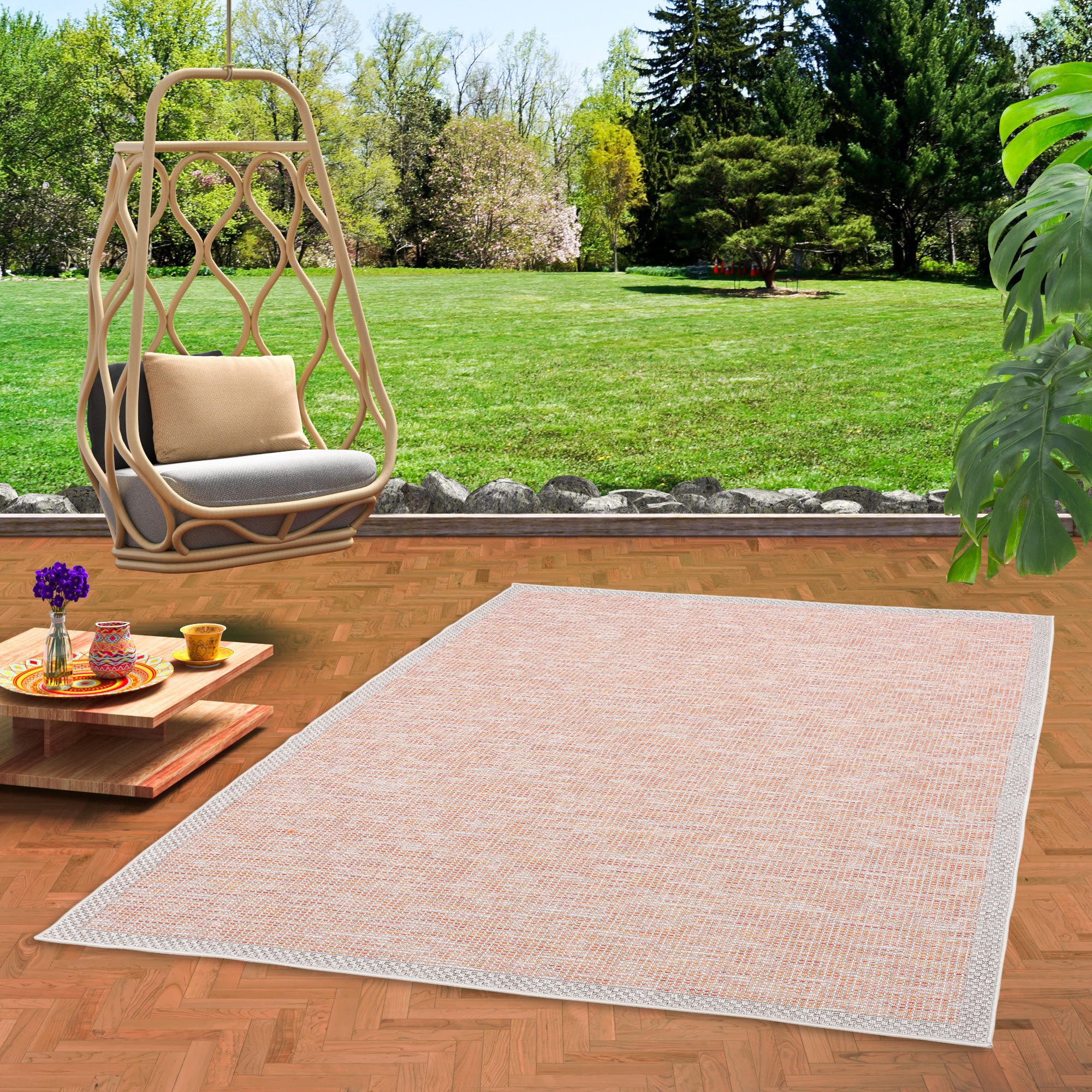 IN & OUTDOOR TEPPICH FLACHGEWEBE OTTAWA MIX - Orange, Textil (120/170cm) - Pergamon