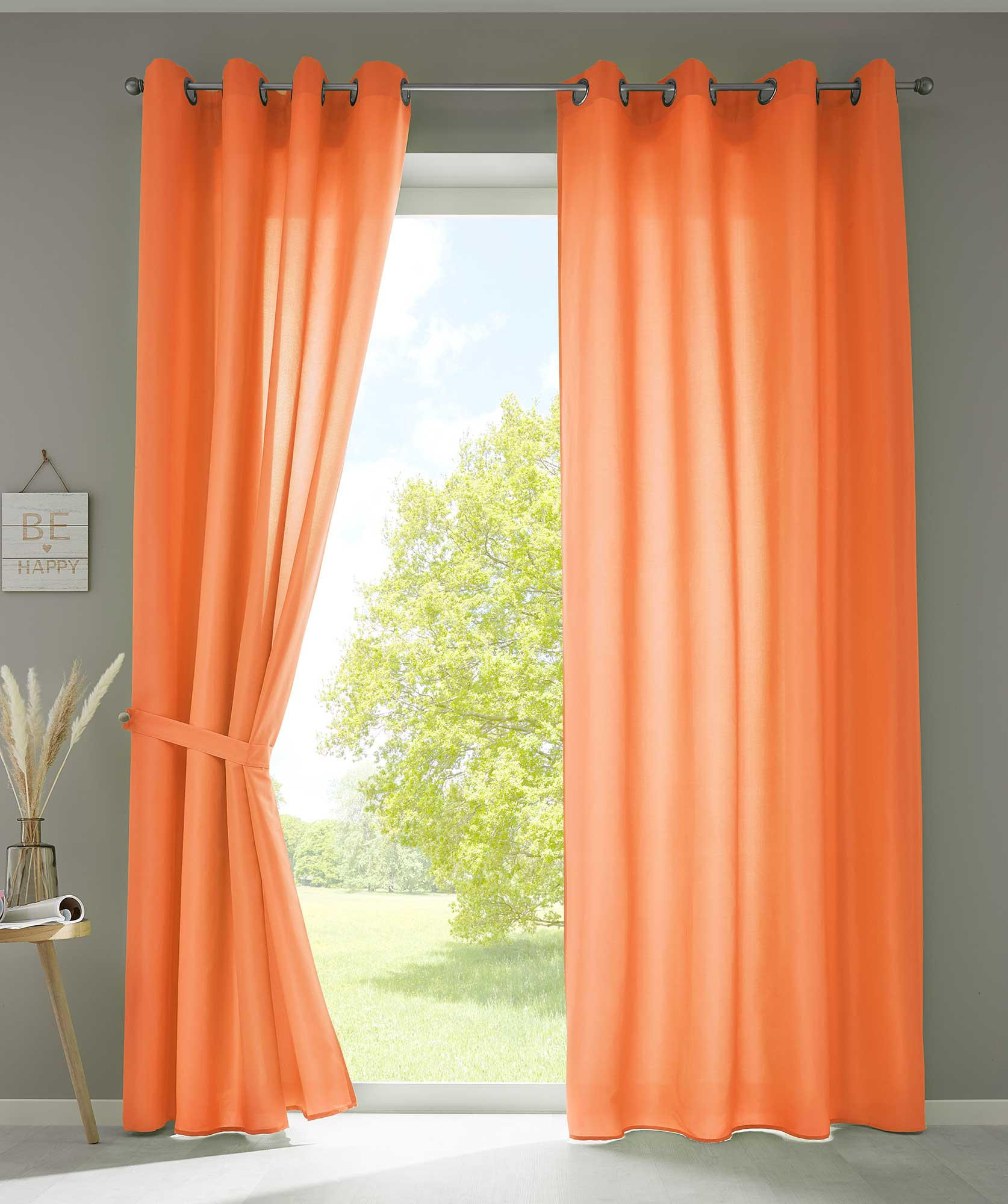 VORHANG 2ER SET BERLIN HxB 245x140cm Orange - Orange, Textil (140/245/245cm) - Gardinenbox