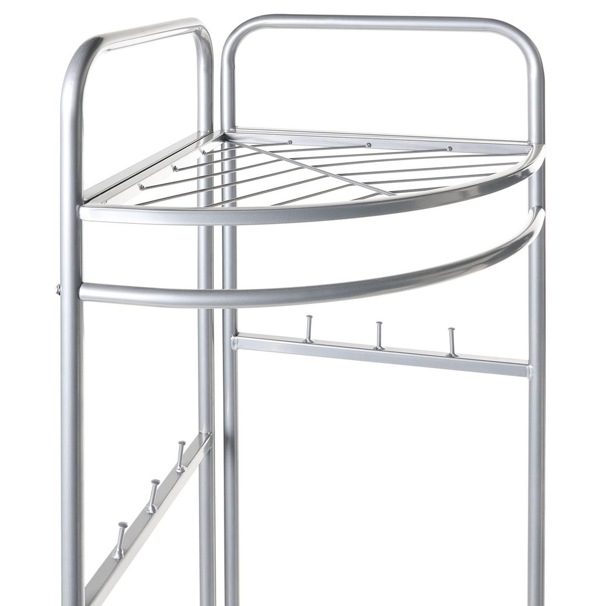 ECK-GARDEROBENSTÄNDER Silber Lawton - Silberfarben, Metall (53/160/37cm) - Beliani