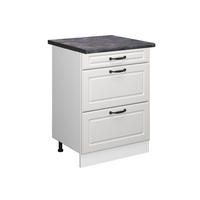 KÜCHENUNTERSCHRANK R-Line Weiß Landhaus 60 cm mit Schubladen AP Anthrazit - Weiß, Holzwerkstoff (60/81.6/60cm) - Vicco