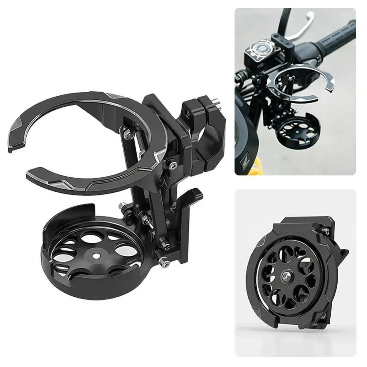 FAHRRADBECHERHALTER Verstellbarer universeller Wasserbecherhalter 13.5/9.7/10.5 cm Schwarz - Schwarz, Kunststoff (9.7/10.5/13.5cm) - Authentics