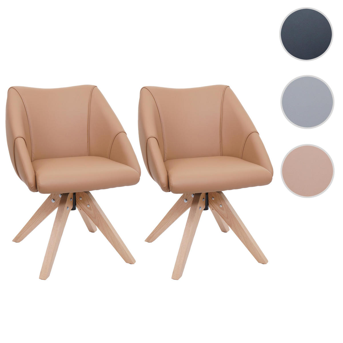 ESSZIMMERSTUHL Hellbraun 2er-Set - Hellbraun, Kunststoff (57/85/60cm) - MCW