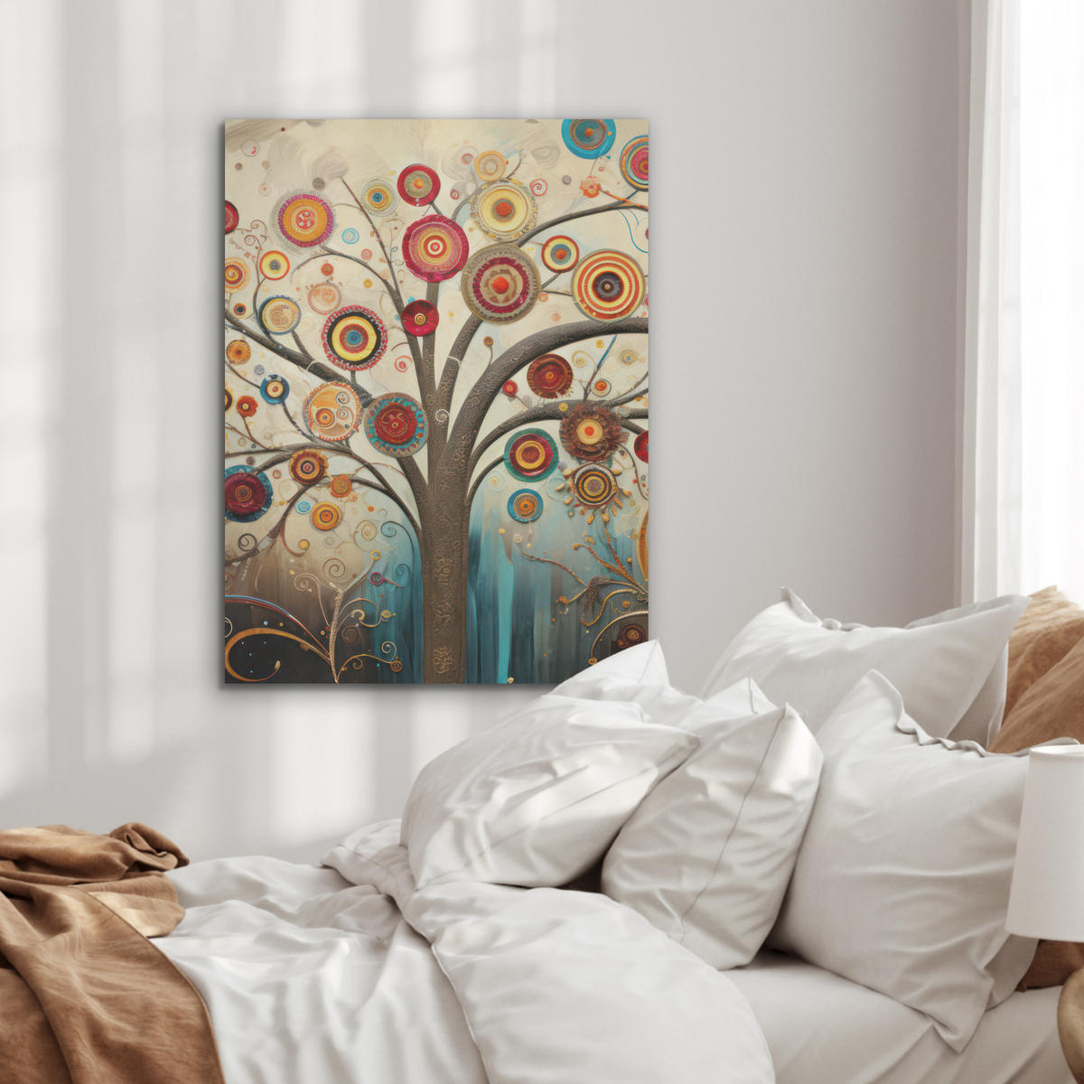 AKUSTIKPANEEL Baum - Baum des Lebens - Farbe 60x80 cm - Braun, Textil (60/0.9/80cm) - MuchoWow