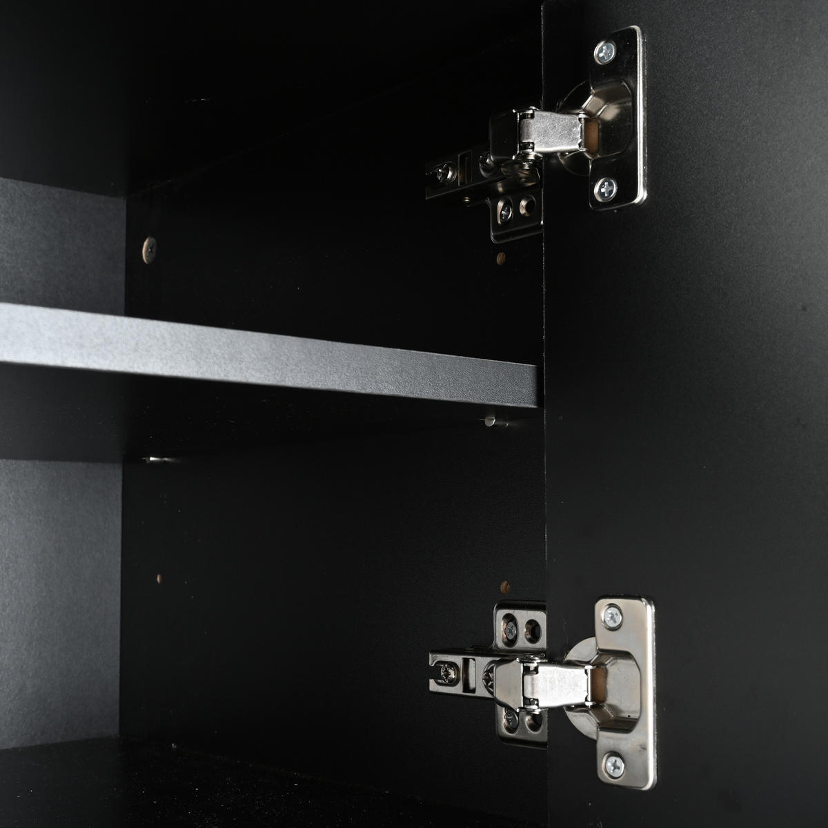 LOWBOARD 190/38/48 cm Schwarz aus MDF und Spanplatte mit 4 Türen - Schwarz, Holzwerkstoff (38/48/190cm) - OKMYHOME