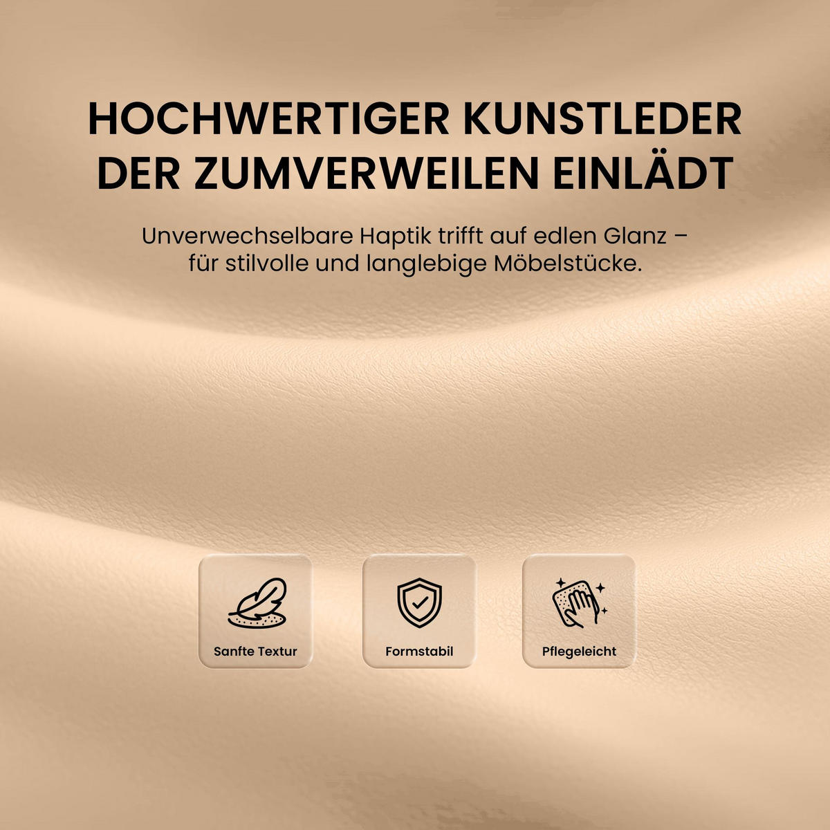 SCHWINGSTUHL 2er Set Lederlook Khaki - Dunkelgelb, Textil/Metall (55/88/60cm) - CLP