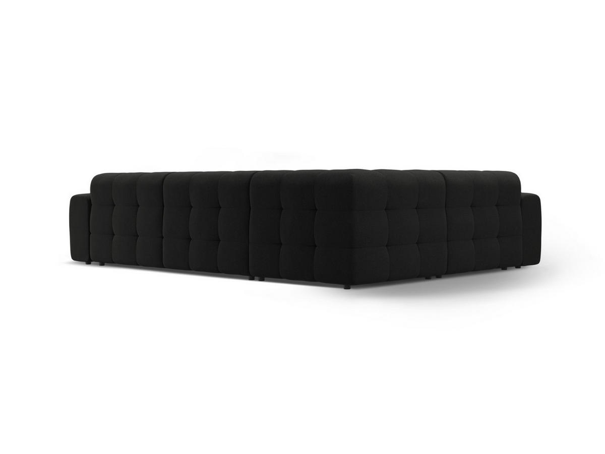 ECKSOFA links Kendal aus strukturiertem Stoff schwarz 6 Sitzplätze - Schwarz, Textil (231/332cm) - Micadoni