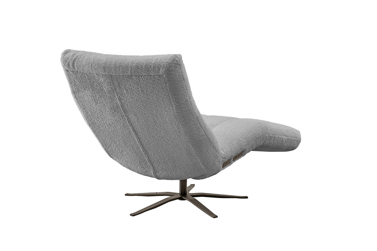 RELAXLIEGE LETICIA Grau Flachgewebe - Schwarz/Grau, Textil/Metall (82/115/156cm) - KAWOLA