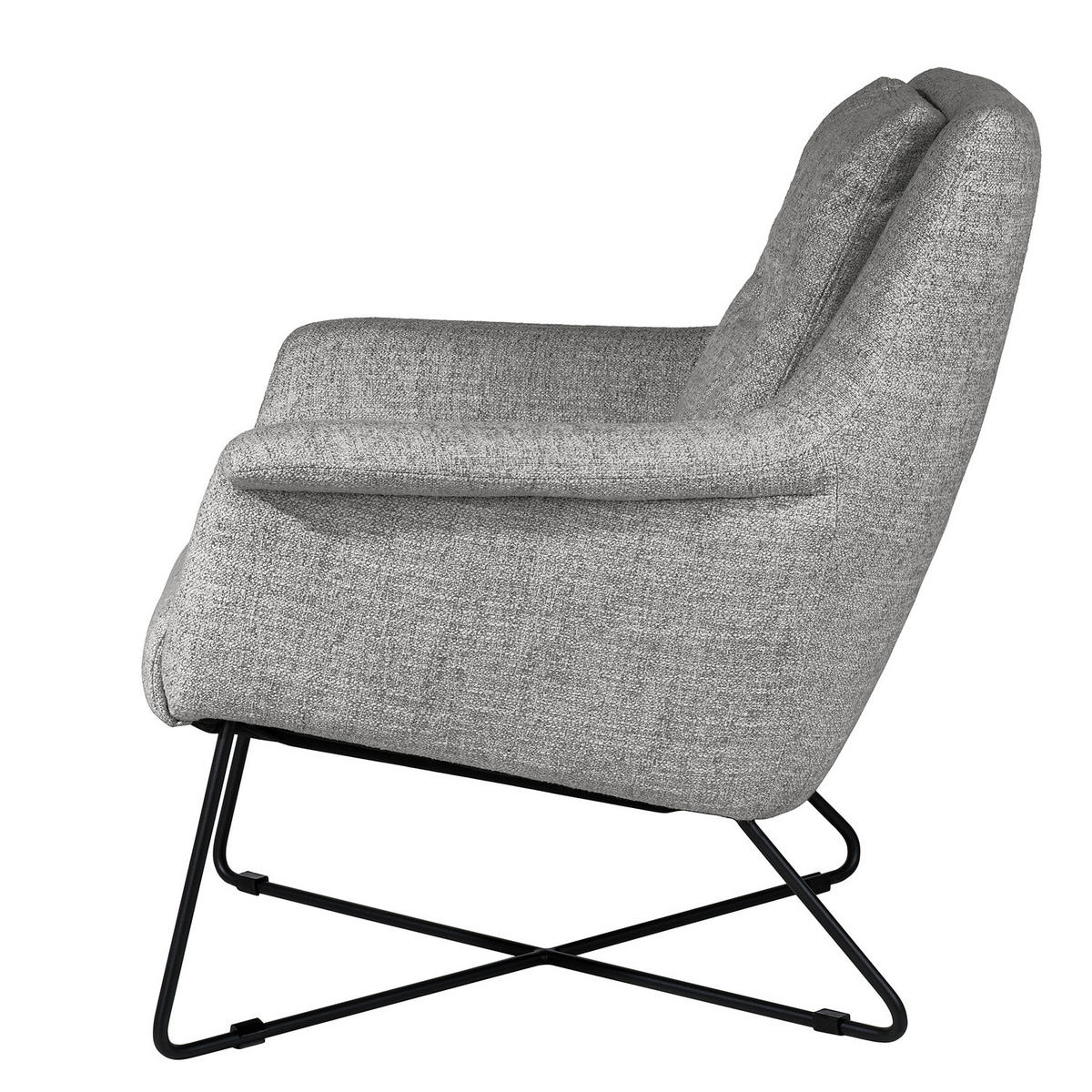 SESSEL - Schwarz/Grau, Textil/Metall (82/88/84cm) - home24