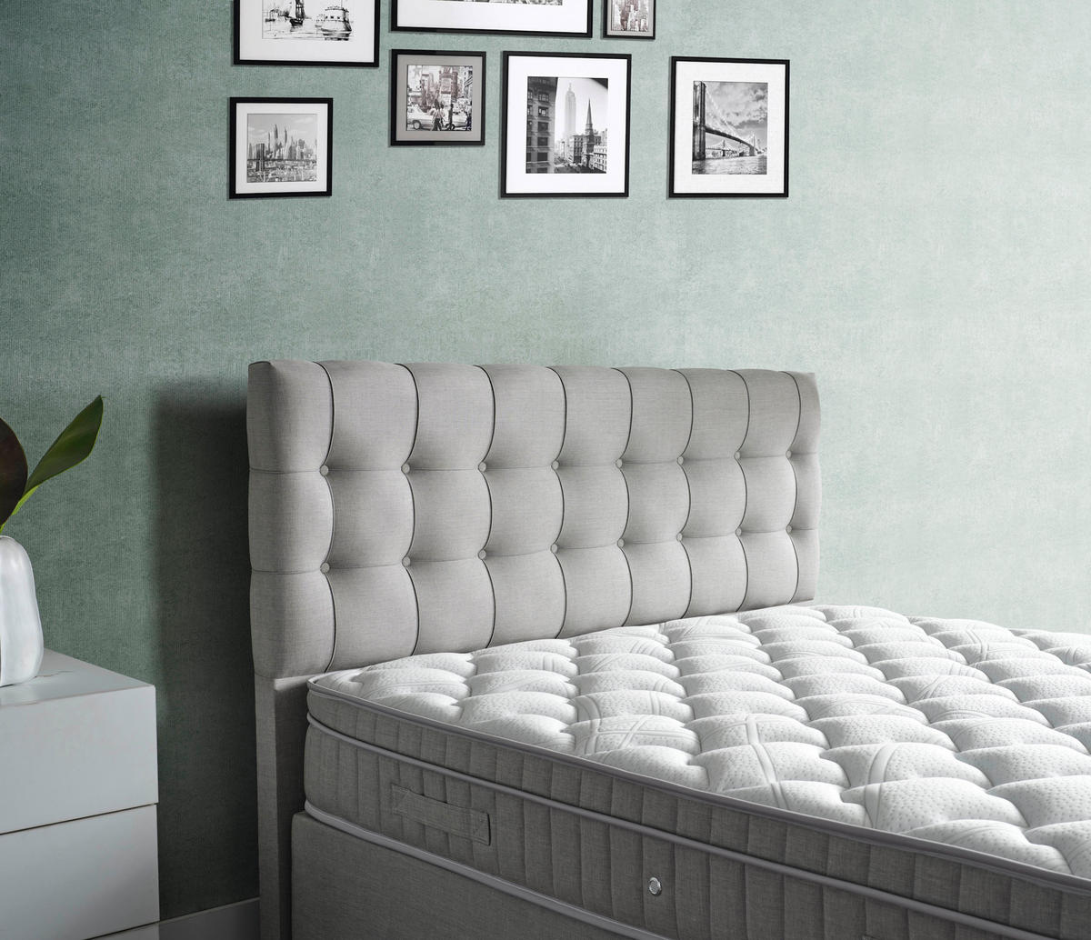 POLSTERBETT-SET Chester 180x200 Grau - Bett inkl. Matratze - Grau, Metall (180/200cm) - Villa Möbel