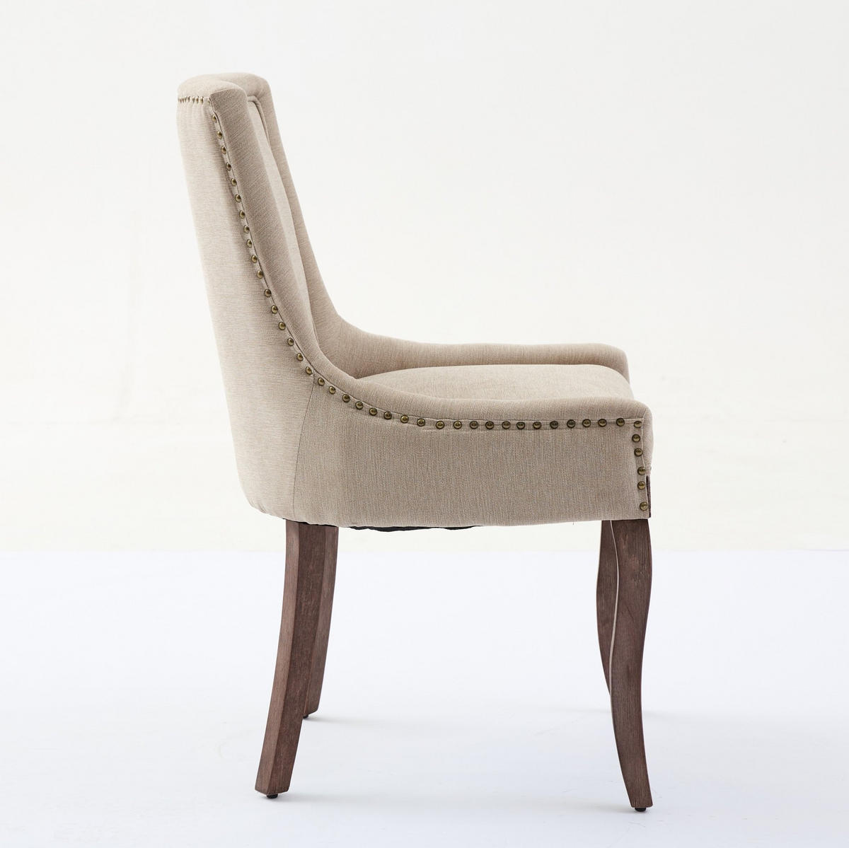 ESSZIMMERSTUHL 2er-Set mit hoher Rückenlehne Chenille Beige - Beige, Holz (55/92.5/61cm) - Meubliv