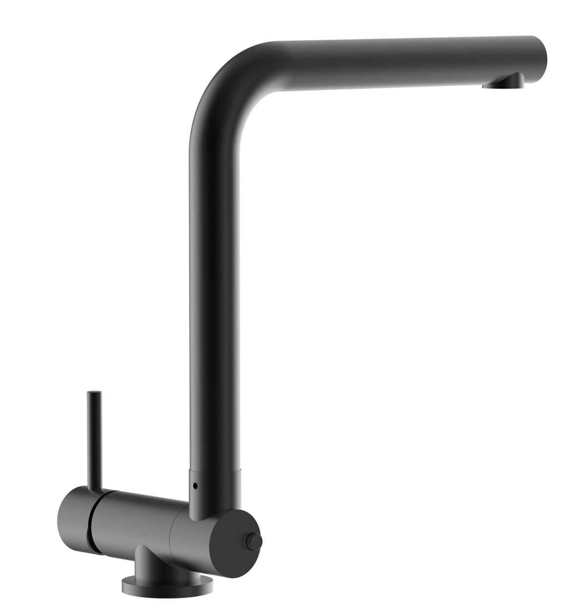 VORFENSTER-KÜCHENARMATUR, Umklappbar 6 CM, Schwarz Matt, 360° schwenkbar - Schwarz, Metall (20/31.3/20cm) - VIZIO