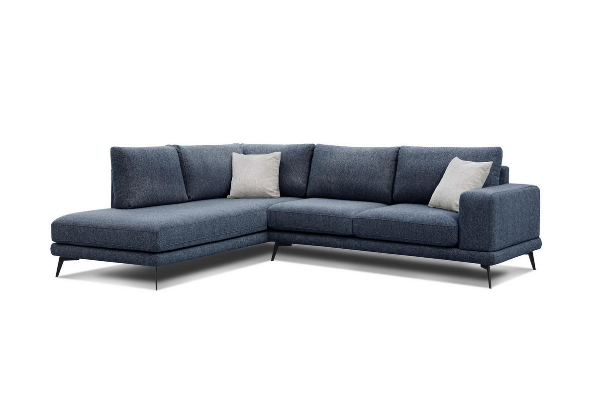 ECKSOFA MEDIOLANE 5-Sitzer, dunkelblau - Dunkelblau, Holzwerkstoff/Textil (219/282cm) - Courtois Laville